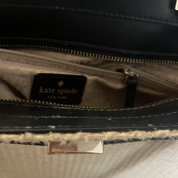 Kate Spade Houston Black Bag Cream Woven Tote - Picture 9 of 9